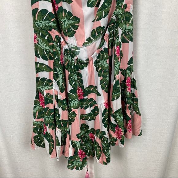 Lovers and Friends Pink&Green Floral Amity Pink Palm Tropical Dress Sz.L NWT - Picture 13 of 16